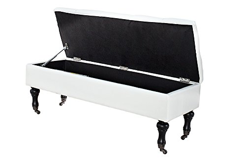 Edle Design Truhenbank BOUTIQUE, weiß, 110cm - 8