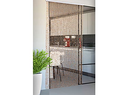 Biancheriaweb Cortina antimoscas antiruido Cadena Cuentas caída Panel Puerta Ventana casa Beige 100 x 200 Beige