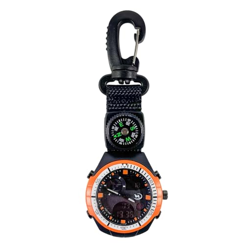Reloj con mosquetón para hombre que buscan un accesorio impermeable para acampada