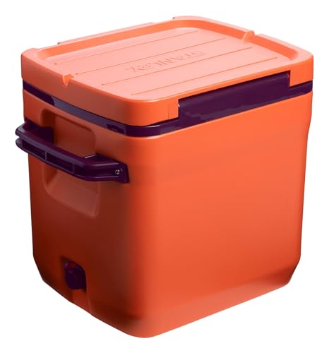 Image of Stanley Adventure Outdoor Cooler 30 qt | Heavy Duty Outdoor Camping Cooler with Easy Carry Side Handles | 4 Days Cooling Ice Chest for 40 Cans | Flat Top Doubles as Seat | BPA-Free | Tigerlily Plum