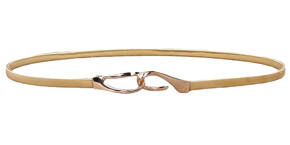 Zhang TradingWomens Full-Metal Simple Elastic Stretch Hook Waist Belt for Dress