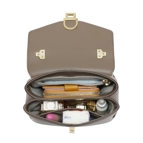 Bolso tote satchel de cuero para mujer con asa superior miniatura 5