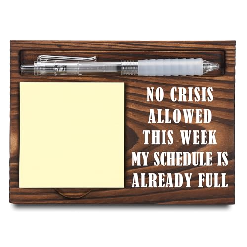 Funny Boss Gifts, Funny Home Office Desk Decor Boss's Day Gifts, Sticky Note Holder, Post-it Note Dispenser for Desk, Wooden Post-it Note & Pen Holder 6.5