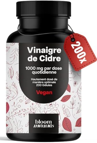 Gélules de Vinaigre de Cidre Hautement Dosées - 200 Gélules - 100...