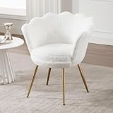 Ya-Home Sillón Lounge de Lana Sintética Butaca de Salón Elegante,Blanco
