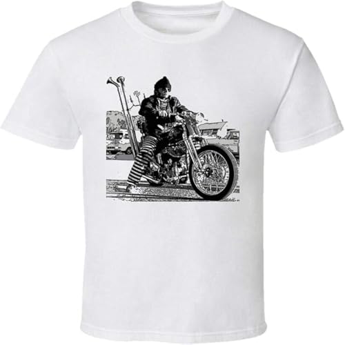 HANLINMY Jack Nicolson Easy Rider Motorcycle Biker Hippie T Shirt White XXL