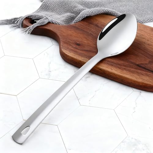 13-Inch Stainless Steel Serving Spoons Set, TEHAHA Long Handle Buffet Serving Spoons For Catering,Dishwasher Safe. (6 Pcs, Silver) by TEAHAHA - Used condition - Image 2