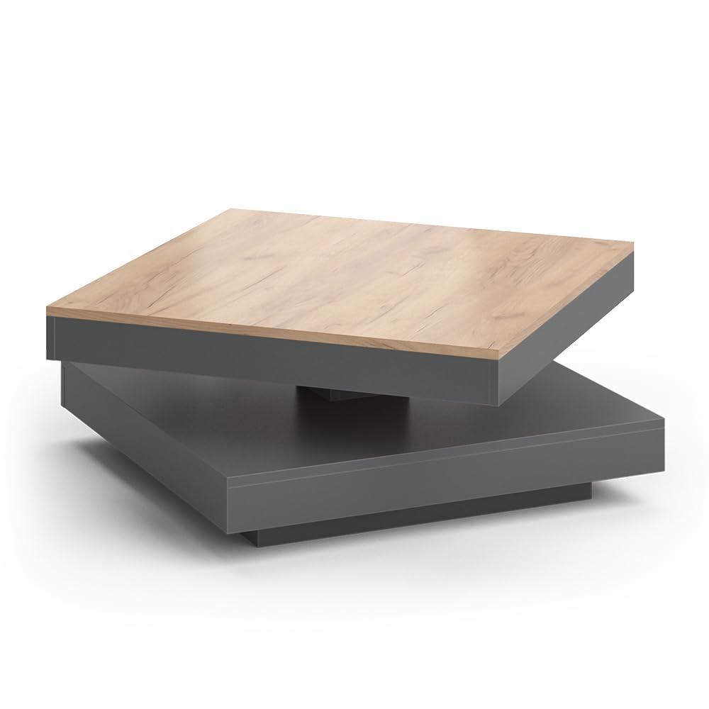 Vicco Tavolino da caffè Elias, Antracite, 70 x 70 cm | per l'utilizzo come superficie d'appoggio e per una suddivisione flessibile degli spazi