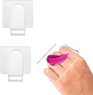 3 Pcs Acrylic Makeup Mixing Palette Hand-Held Nail Art Palette Makeup Mixing Tray Palette for Foundation, Eyeshadow,Creme...