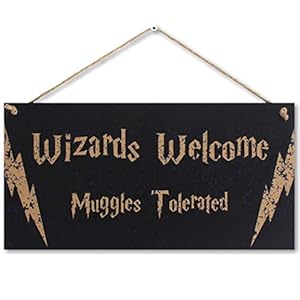 CARISPIBET Wizards welcome muggles tolerated | funny decorative sign, home signs, welcome sign, wizardry 6″ x 12”