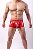 4UFIT Boxer métallique brillant pour homme avec pochette amovible, Rouge, Large #2