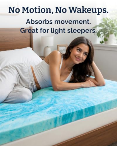 Image of 4 Inch Full Memory Foam Mattress Topper - Cooling Gel Infused Bed Topper - Soft Ventilated Mattress Pad for Pressure Relief & Pain-Free Sleep - CertiPUR-US & Oeko-TEX