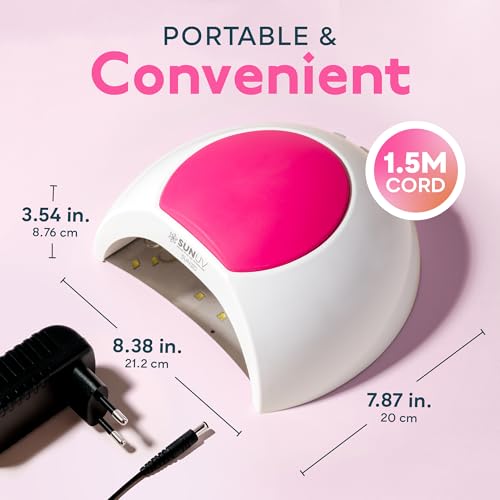 SUNUV Lámpara Secadora de Uñas, Profesional LED UV Lampara Uñas de Gel, Curado Luz en 4 modos para tiempo 10s, 30s, 60s y 90s