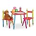 Relaxdays Set, Tavolo con 2 sedie, MDF e Legno, Angoli per la cameretta dei Bambini, Multicolore, 2