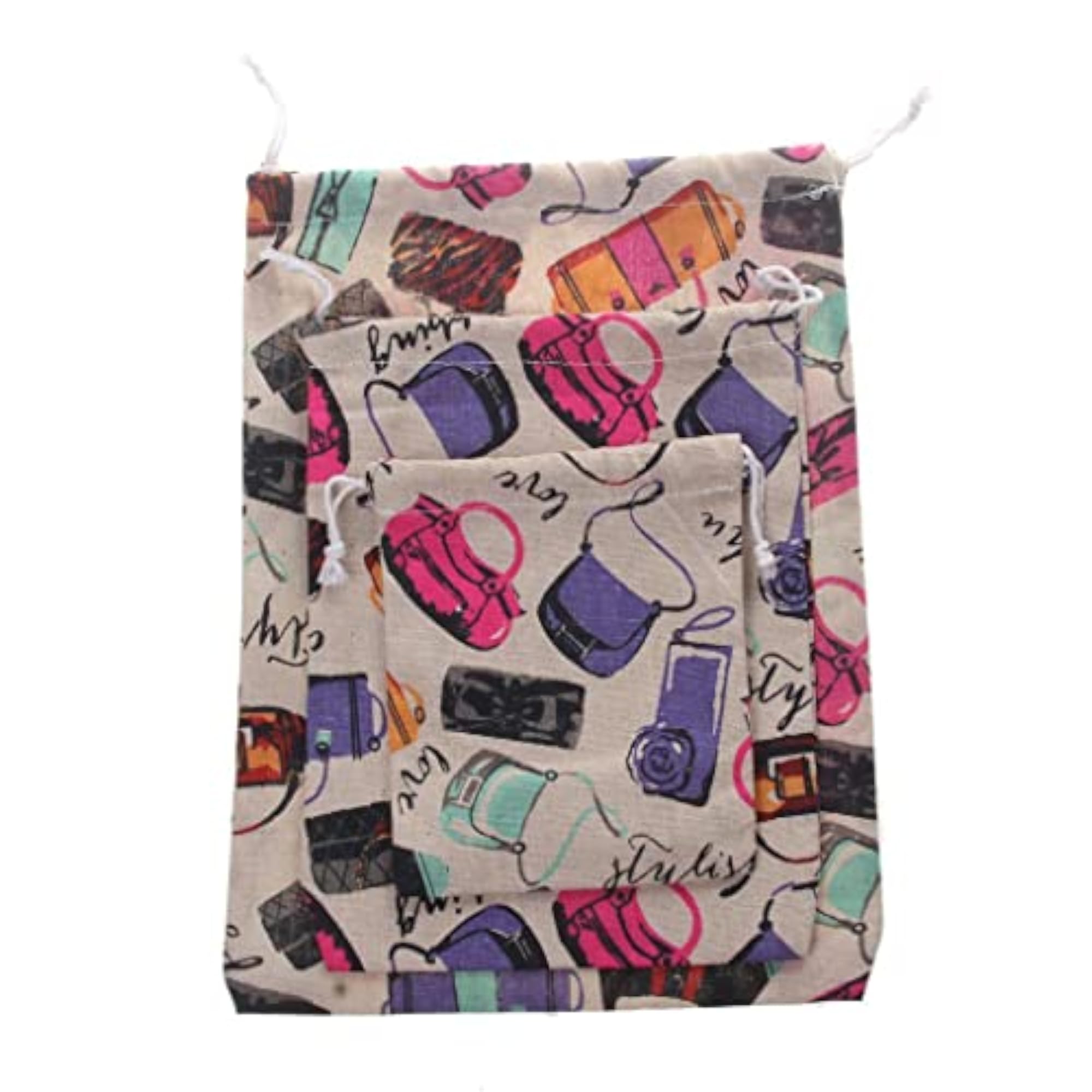 Cartoon Drawstring Pouch for Travel Buggy Storage