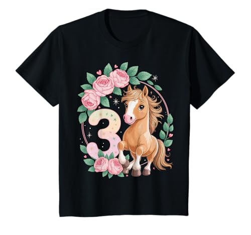 3. Geburtstag Pferd Mädchen 3 Jahre Pferde Deko Reiten Pony T-Shirt 3. Geburtstag Pferd Mädchen 3 Jahre Pferde Deko Reiten Pony T-Shirt