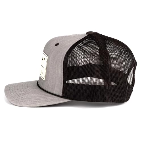 Image of ARIAT Men's Suede Patch International Cap, Structured 6-Panel, Snap Back, Mesh Back, Polyester Blend, Tan