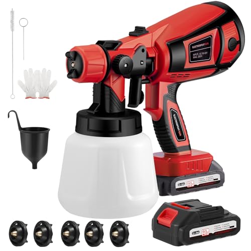 Akku Farbsprühsystem, 21V 18000U/min Kabellos mit 2X 3000mAh...