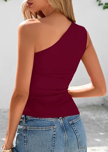 Image of PRETTYGARDEN One Shoulder Summer Tops for Women