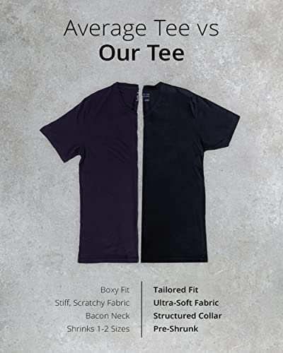 Into The Am V Neck T Shirts Men Fitted Casual Essential Plain Undershirt Sleep Vneck Tshirt For Guys (Black, Medium) #TOP3