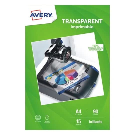 Films jet d'encre rétroprojecteur A4 transparent Avery Zweckform feuille transparent imprimable