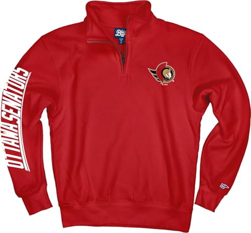 Blue 84 Ottawa Senators NHL Officially Licensed Quarter Zip Sweatshirt Team Color, XX-Large
