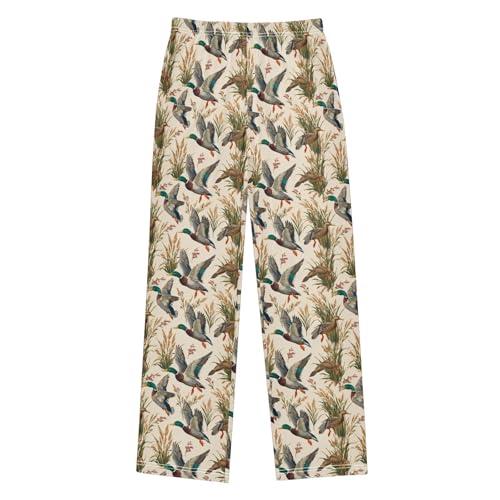 Plant Flying Mallard Ducks Lounge Pajama Pants Soft PJ Bottoms for Sleepwear Ages 6-14 Years