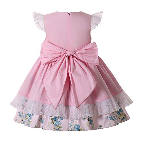 Pettigirl Girl Kids Summer Pink Lovely Sweet Floral Sundress Clothing Trendy Casual Ruffle Tutu Dress with Headpiece2