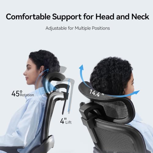 Image of SIHOO B100 SE Office Chair, Desk Chair with Adaptive Lumbar Support & 2D Flip-up Armrests, 135 tilt Soft Memory Foam Erogonomic Chair for Home Office,Hold 300 LBS, 2 Packs, Jet Black