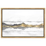 The Oliver Gal Artist Co. Abstract Framed Wall Art Canvas Prints 'Stood Still and Wondered Mountains...