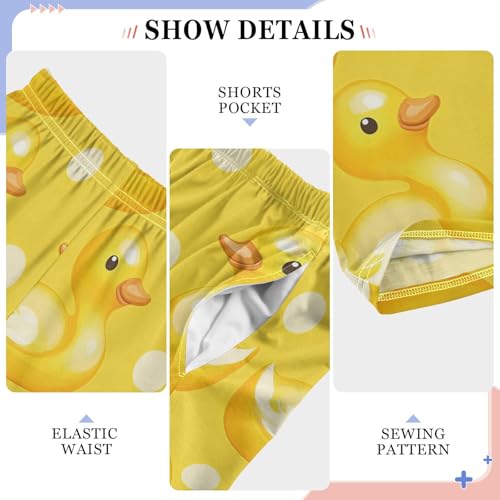 Yellow Rubber Ducks Pattern Pajama Pants Long Soft Sleep Pants Elastic Waist PJ Bottoms 6 Years4