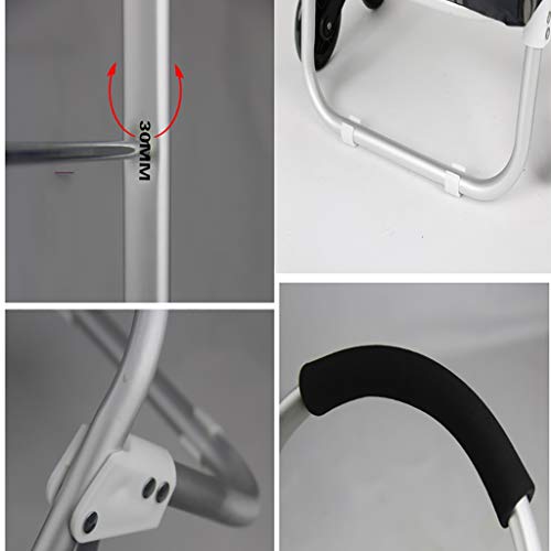 GJ-gwcd Zusammenklappbarer Einkaufstrolley / tragbarer Gepäckwagen / Einkaufstasche / Einkaufstasche / leichter Einkaufskorb für Zuhause, kleiner Einkaufskorb, Tragkraft: 40 kg (Farbe: B) – Bild 5