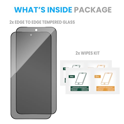 Image of ArmourPro Anti-Spy Privacy Tempered Glass for Vivo X300 / Vivo X200 FE - Anti Peeping Screen Protector, Edge to Edge Full Coverage, 9H Hardness, Easy Installation Kit | Pack of 2