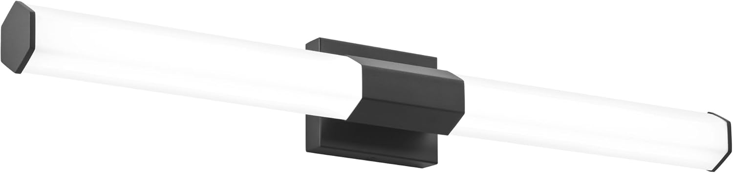 SOLFART Modern LED Vanity Lights,32 Inch Black Bathroom Light Fixture,Indoor Restroom Bathroom Vanity Light,Cool White 6000K,ETL Certificated ND Black 32inch