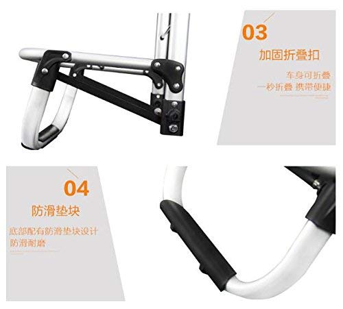 LDBDASA Aluminium-Klettertreppen Einkaufswagen Mit 2 Rädern Klappwagen/Orange – Bild 3