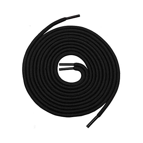 FILWO Boot Laces Round Laces - Strong Round Shoelaces for Trainers, Work, Hiking, Walking, Outdoor Boots Shoe Laces, Black 120 CM 1Pair Cover