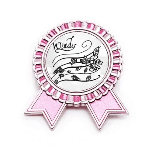 Broche rose peinte à la main en métal taille M, un bijou d'artisanat d'art unique