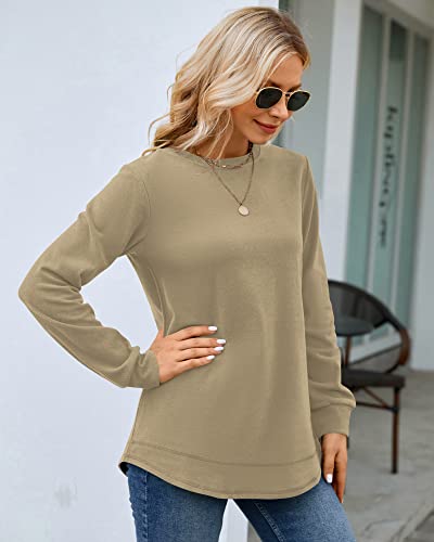 Image of MOLERANI Sweatshirts for Women Casual Long Sleeve Crewneck Shirt Tunic Tops | Pullovers, Soft Lightweight Warm Fabric, Loose Fit, Fall Winter Trendy Clothes, Daily Wear, Workout, Outdoor Outfits