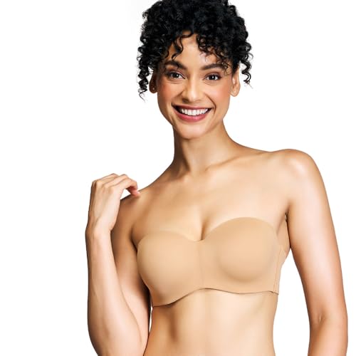 Image of NYKD NYB027 Cotton Padded Wired Multiway Strapless Bra Anti Slip Seamless Bonded Neckline Detachable Straps (Plus