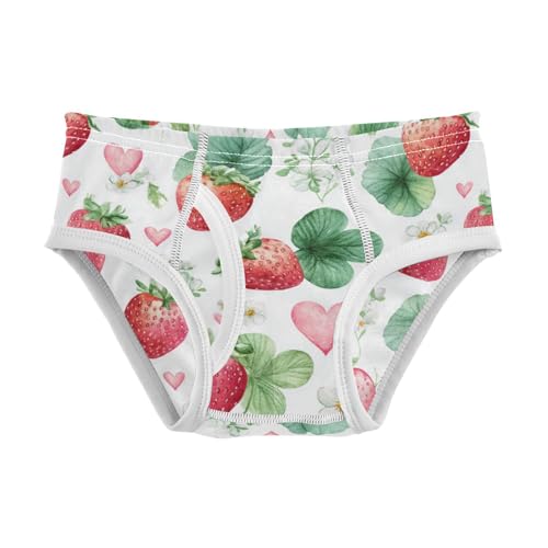 Wusikd Watercolor Strawberries Boys' Underwear Cotton Hearts (2) Boys Briefs Soft Toddler Underwear 2T