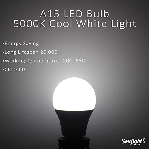 Refrigerator Light Bulb Led - Smd A15 4W 40Watt Equivalent - Waterproof E26 Base - 5000K Daylight White - 360 Lumen - Energy Saving – 4W Led Appliance Bulb - Replacement Bulbs - 2 Pack #TOP6