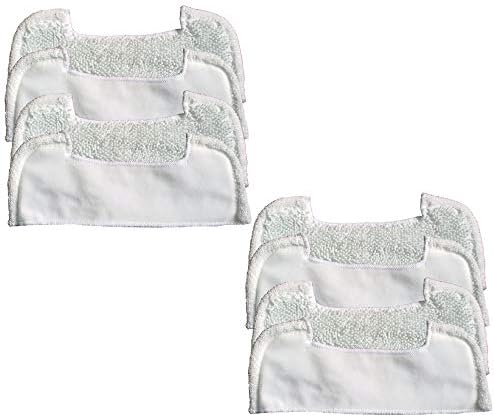 Think Crucial 8 Replacements for Oreck Grab It & Steam It Mop Pads, Compatible With Part # SWSTEAMKIT2LR, Washable & Reusable