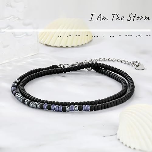 Image of Btysun Inspirational Morse Code Bracelets for Women Men Teen Girl Gifts Best Friend Birthday Gifts for Him Her Adjustable Layered Secret Message Sister Bff Girfriend Sister Christmas Jewelry