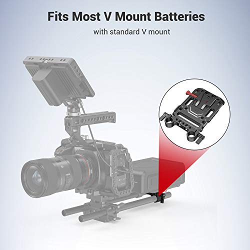 Smallrig V Mount Battery Plate, V-Lock Mount Battery Plate With Dual 15Mm Rod Clamp For Camera Power Supply - 3016 #TOP2