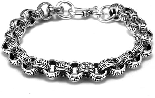 ITTRUH Brazalete De Moda,Pulsera De Plata con Personalidad, Pulsera De Plata De Ley 925 for Mujer, Pulsera Tallada Vintage, Pulsera De Amuleto Chino, Joyería De Plata Esterlina para