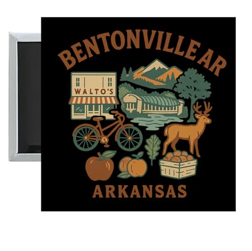 Imán decorativo souvenir Bentonville Arkansas 6.35x6.35 cm miniatura 1