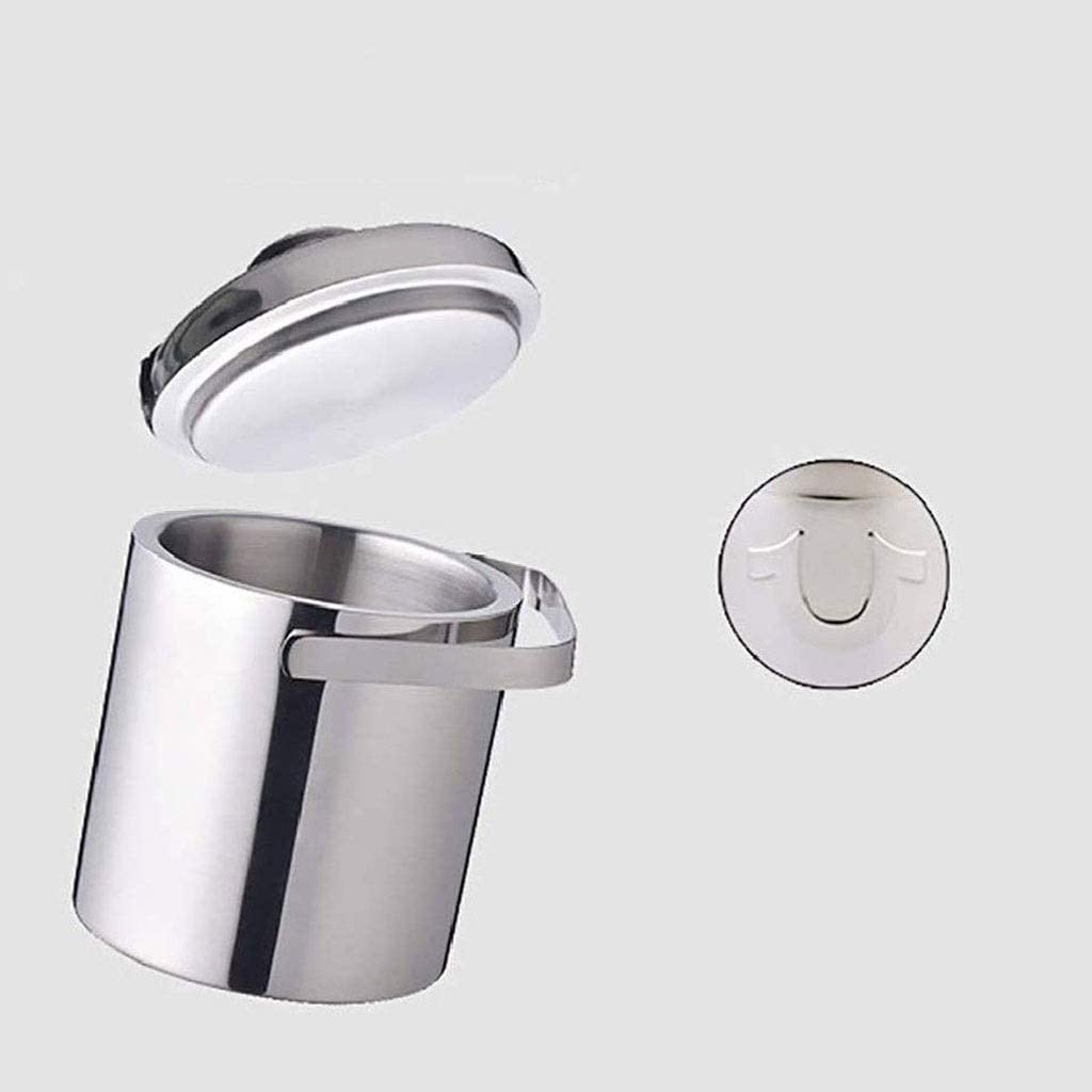 Juego de cubeta de hielo y pinzas para hielo Cubeta de hielo de acero inoxidable, cubeta de hielo aislada de acero inoxidable de doble pared con tapa y pinza para hielo incluida El colador mantie