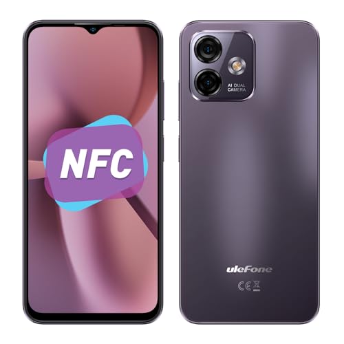 Ulefone Note 16 Pro Unlocked Cell Phone 12GB+128GB, 8-Core, 6.52" Display Smartphone Unlocked, Android 13, 50MP AI Camera, 4400mAh Battery, Dual 4G LTE, Fingerprint Unlock, NFC Version, Purple
