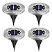 Produktbild Solarleuchten Garten, 4 Stück 8 LED Solar Bodenleuchte Garten, Gartenleuchten Edelstahl, Solarlampen Wasserdicht für außen, Garten, Terrasse, Rasen, Hof, Gehweg (Warmweiß)