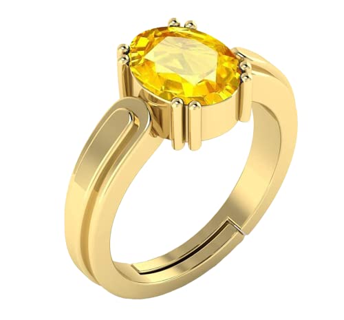 Yellow Sapphire Stone Ring 8.00 Carat Classic Ring For Men And Women Wedding And Party Attractive Finger Ring Indian Wear Handcrafted Lightweight Collectible Item Ideal For Birthday Gift